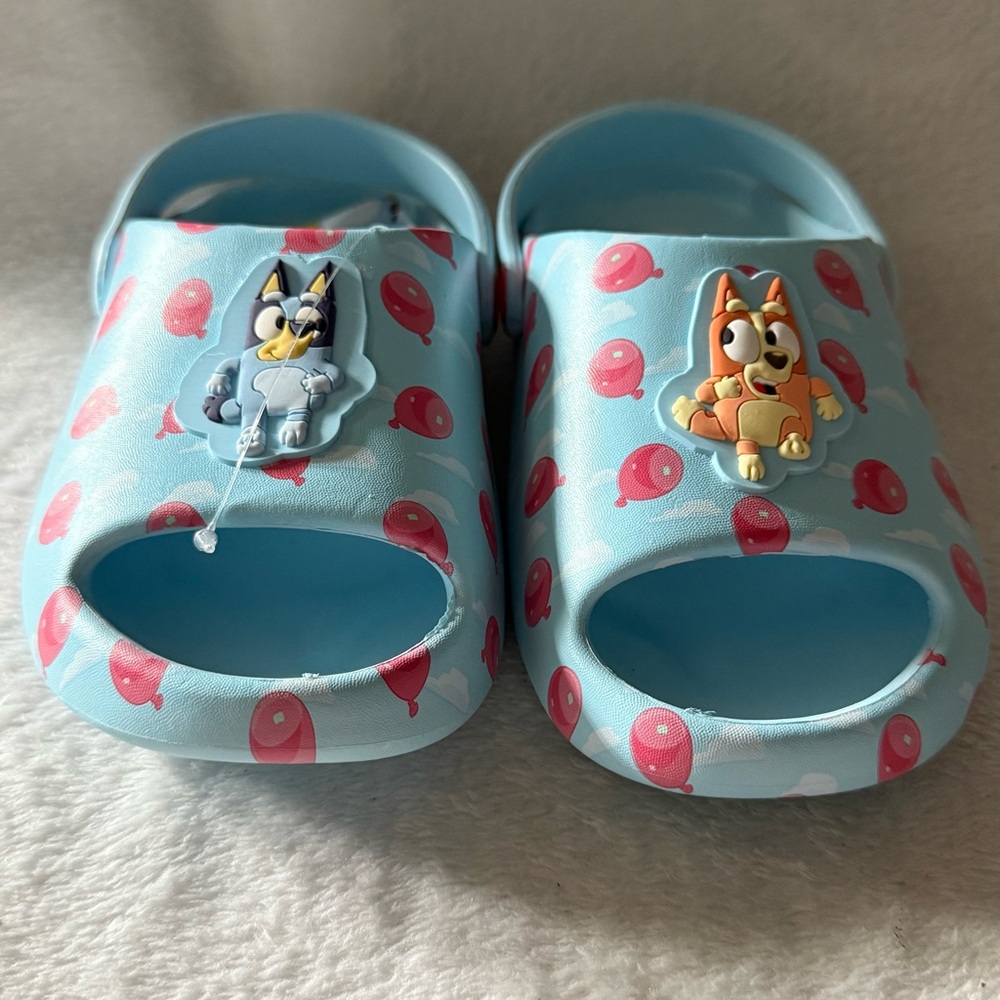 Bluey Kids Cartoon‎ Character Light Blue Clogs Size 11-12 Slip On Shoes New.